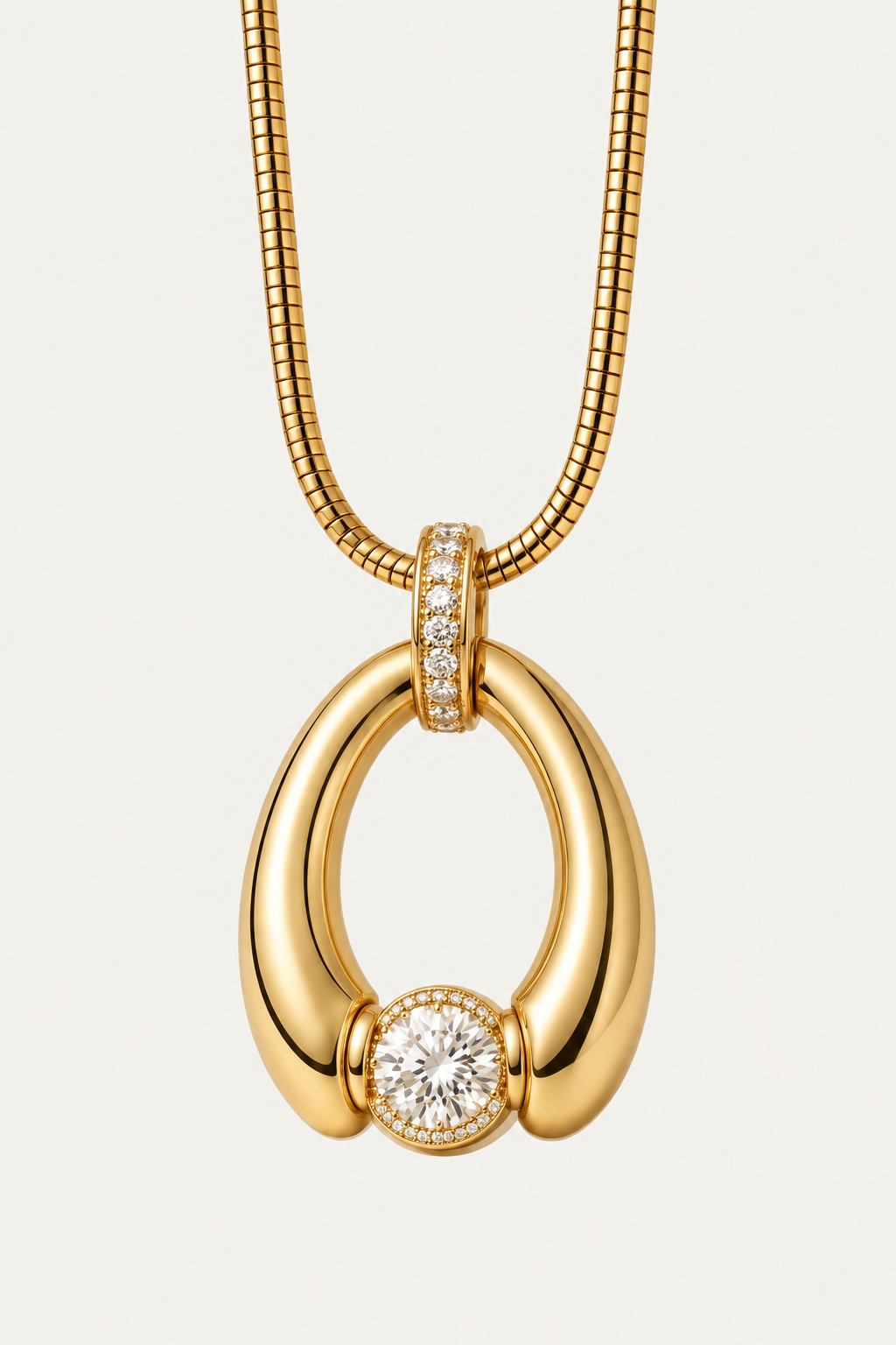 Eternal Horseshoe Pavé Halo Necklace