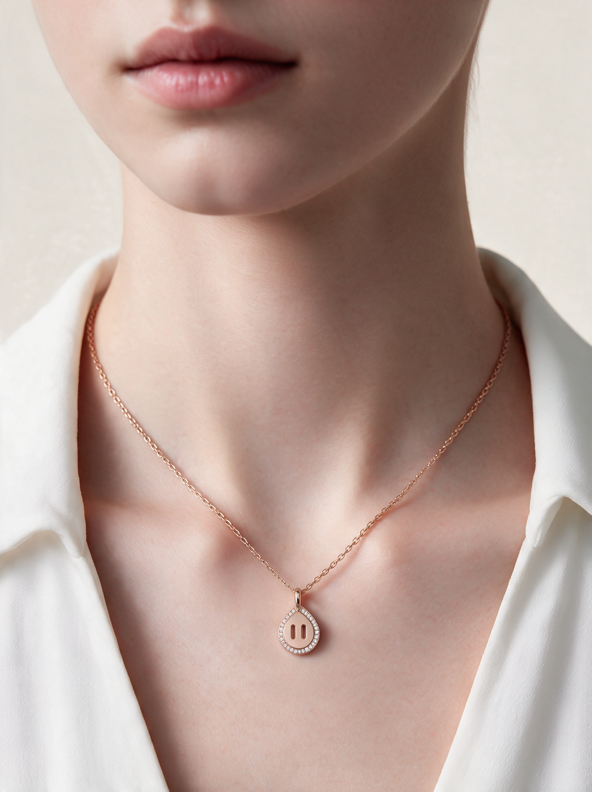 Venustas Gemina Drop Pavé Necklace