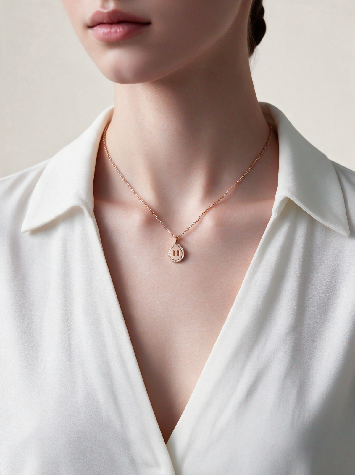Venustas Gemina Drop Pavé Necklace