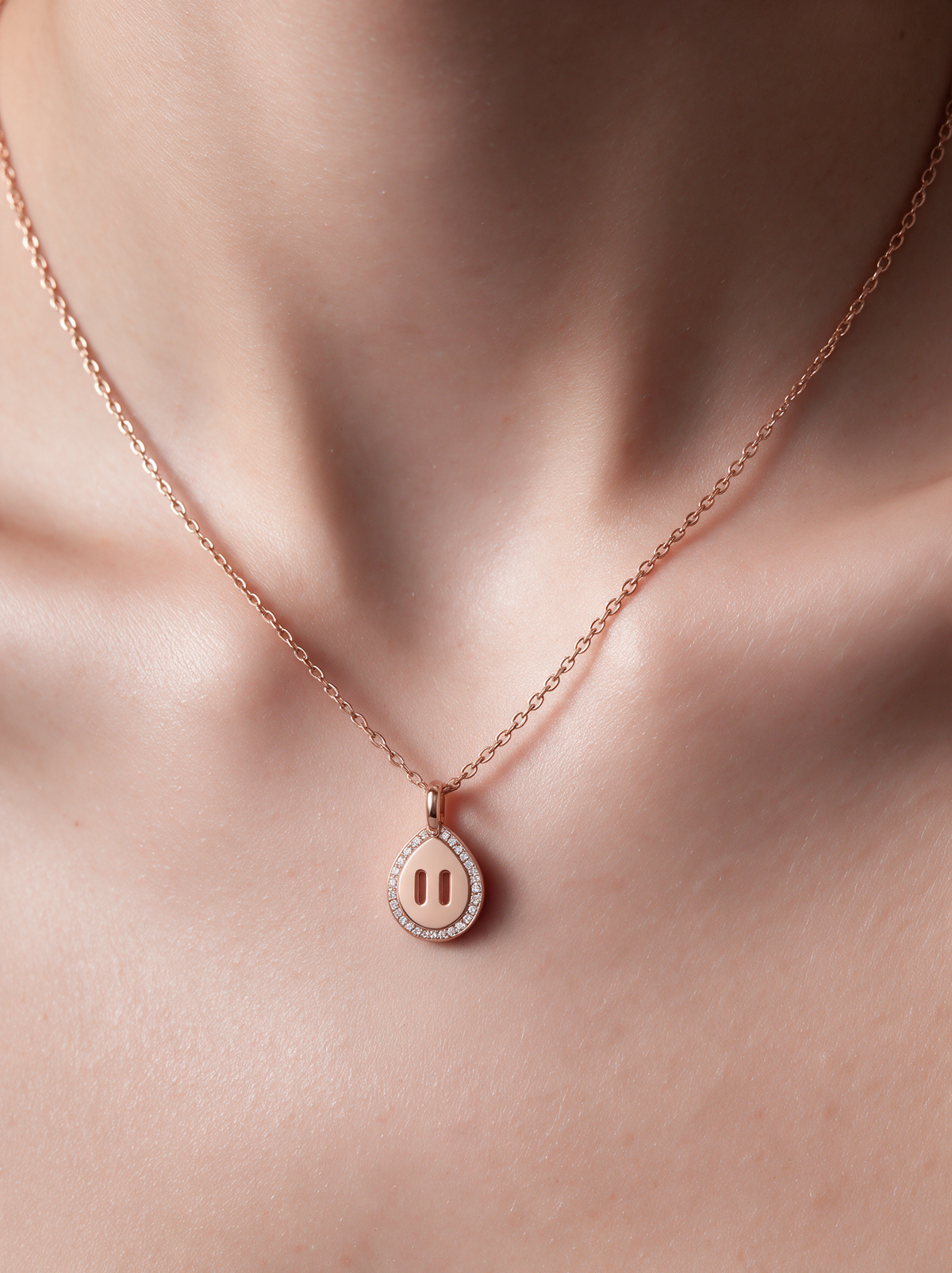 Venustas Gemina Drop Pavé Necklace
