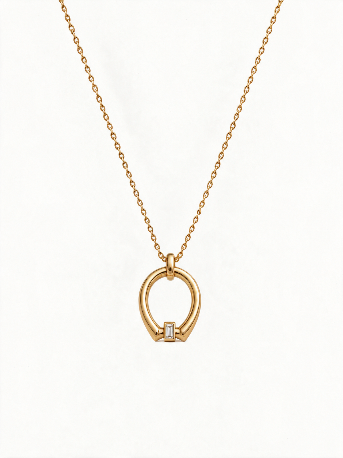 Eternal Horseshoe Baguette Necklace