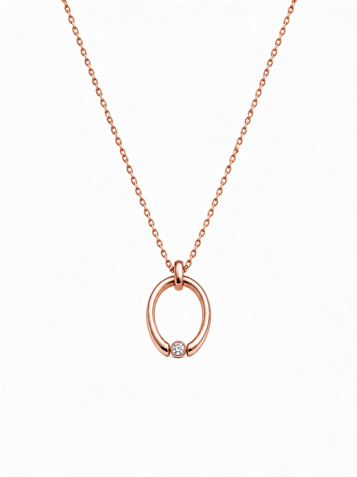 Eternal Horseshoe Round-Cut Necklace