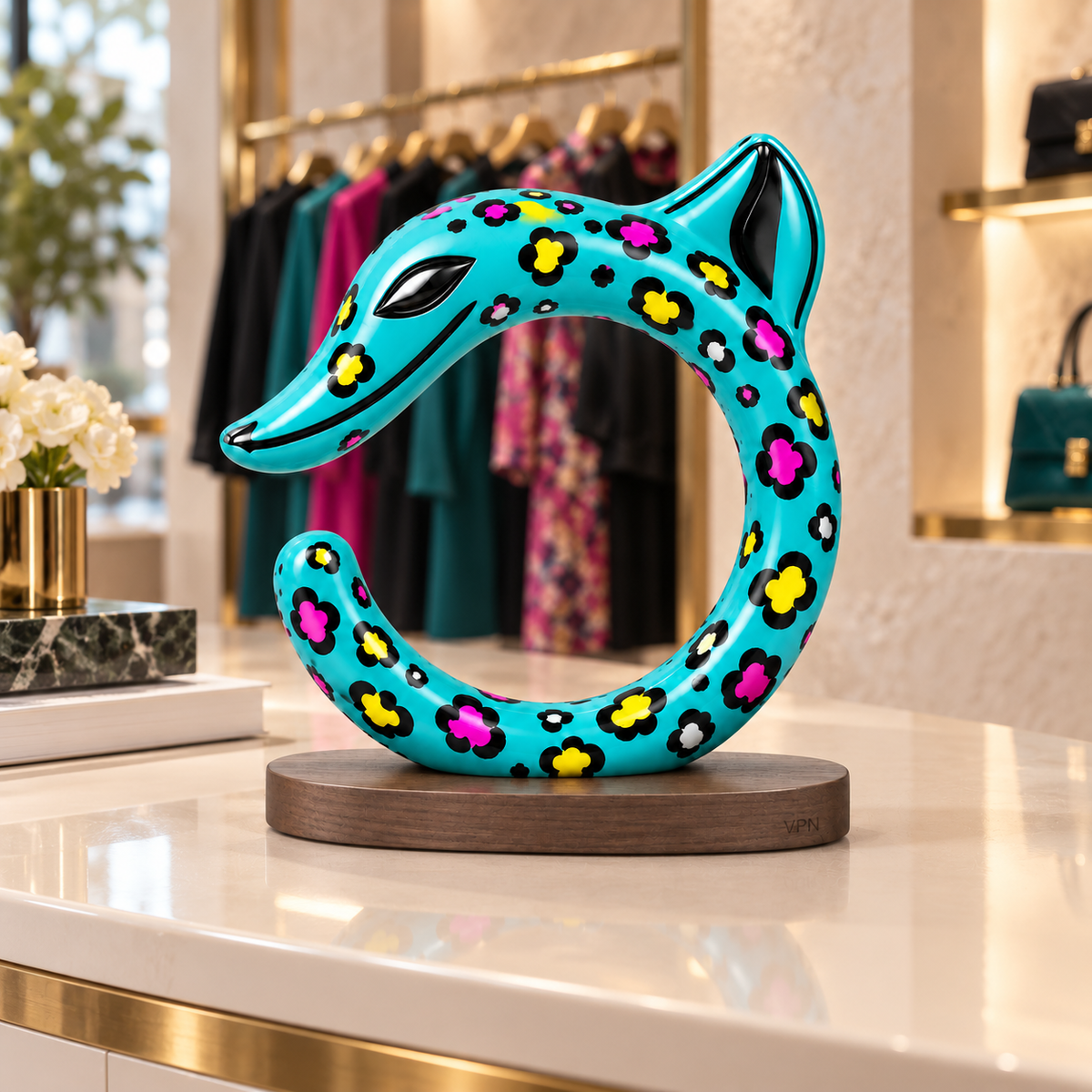 HONGSHAN C-Dragon Sculpture 鈥?Turquoise Bloom