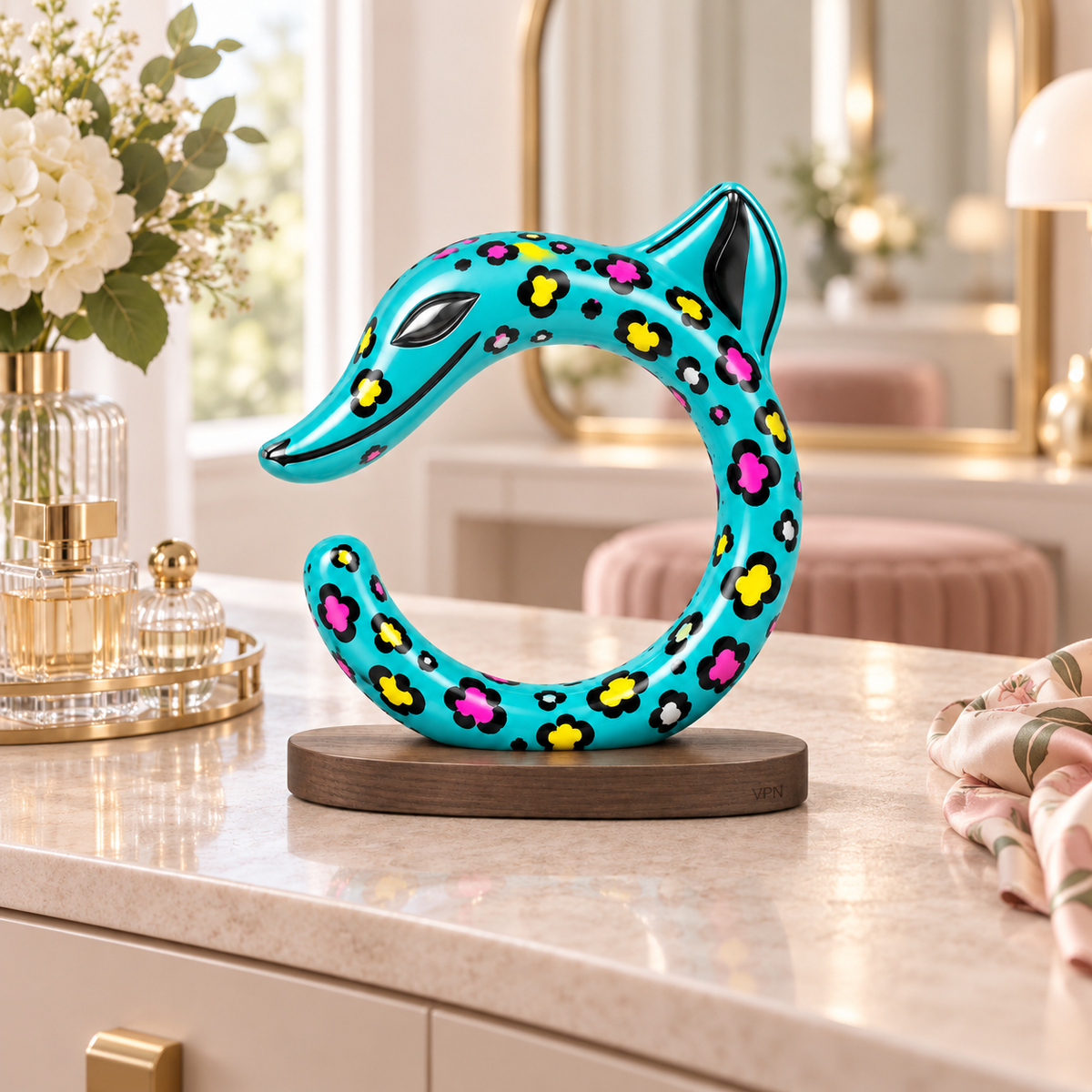 HONGSHAN C-Dragon Sculpture 鈥?Turquoise Bloom