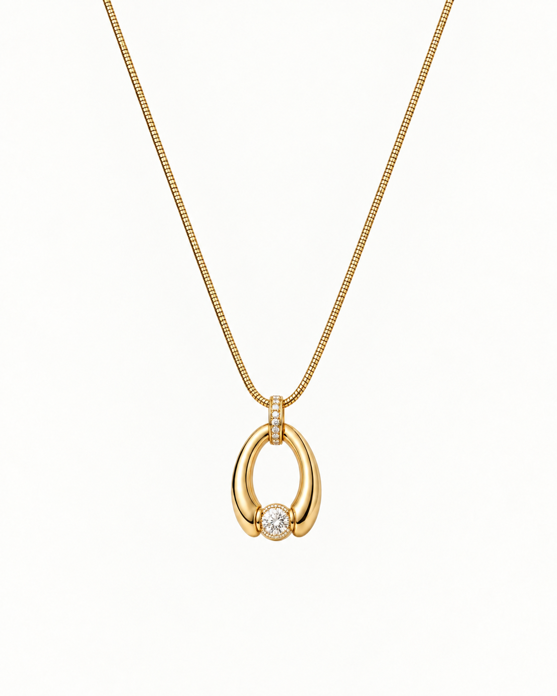 Eternal Horseshoe Pavé Halo Necklace