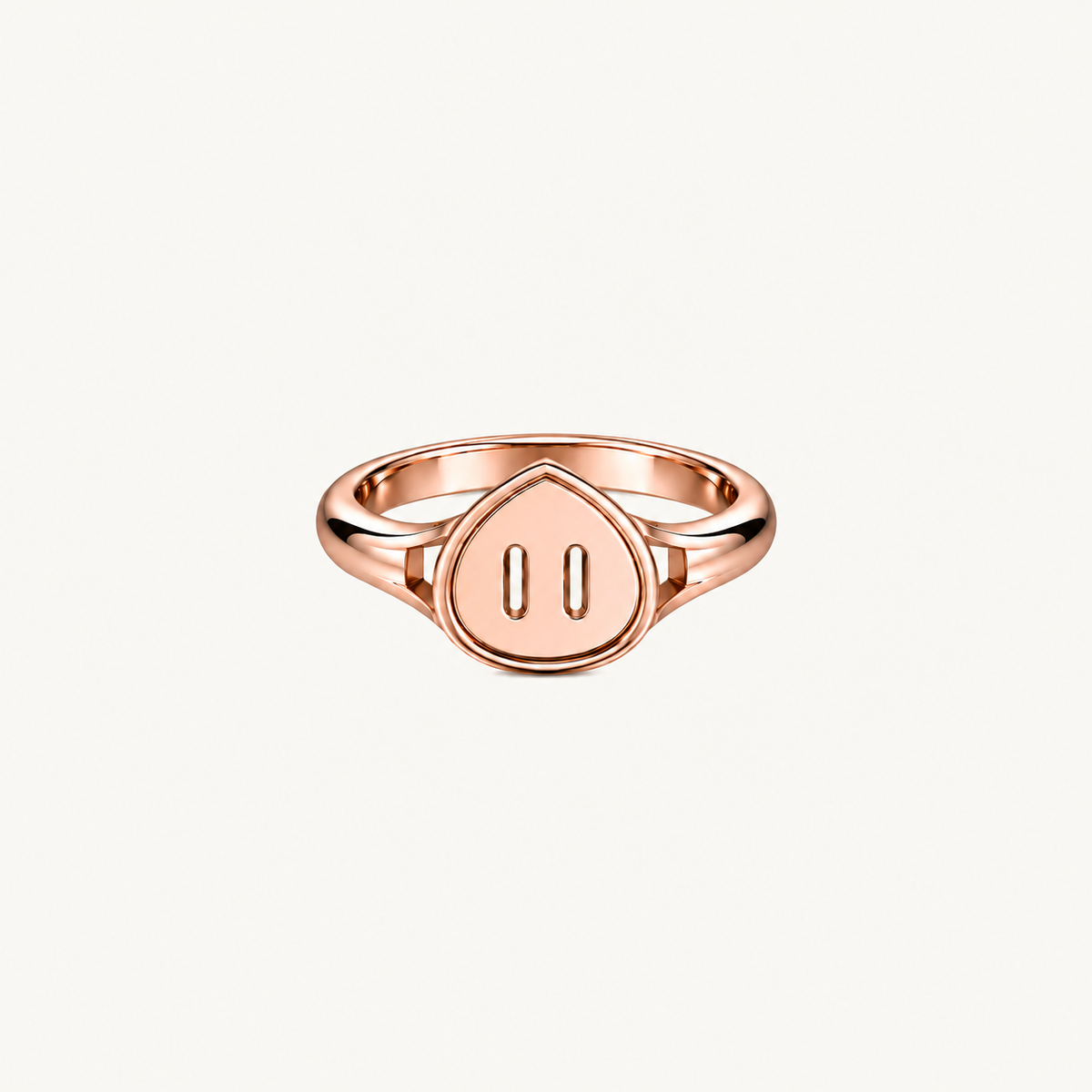 Venustas Gemina Drop Signet Ring