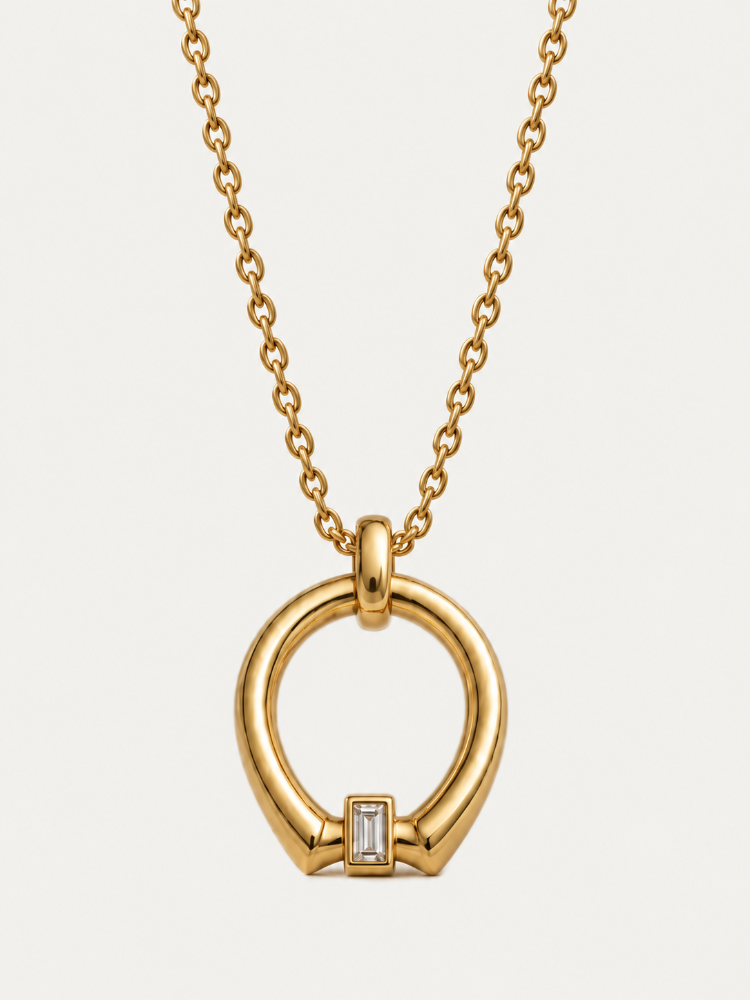 Eternal Horseshoe Baguette Necklace