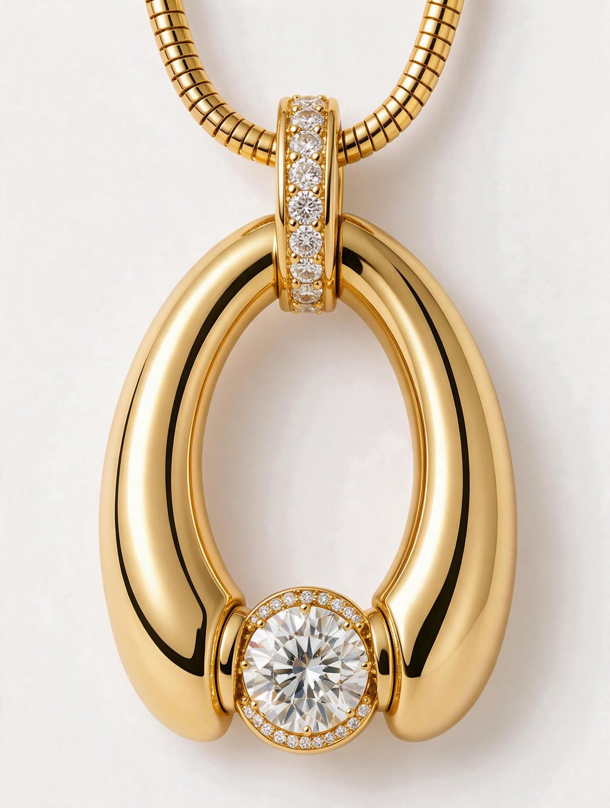 Eternal Horseshoe Pavé Halo Necklace