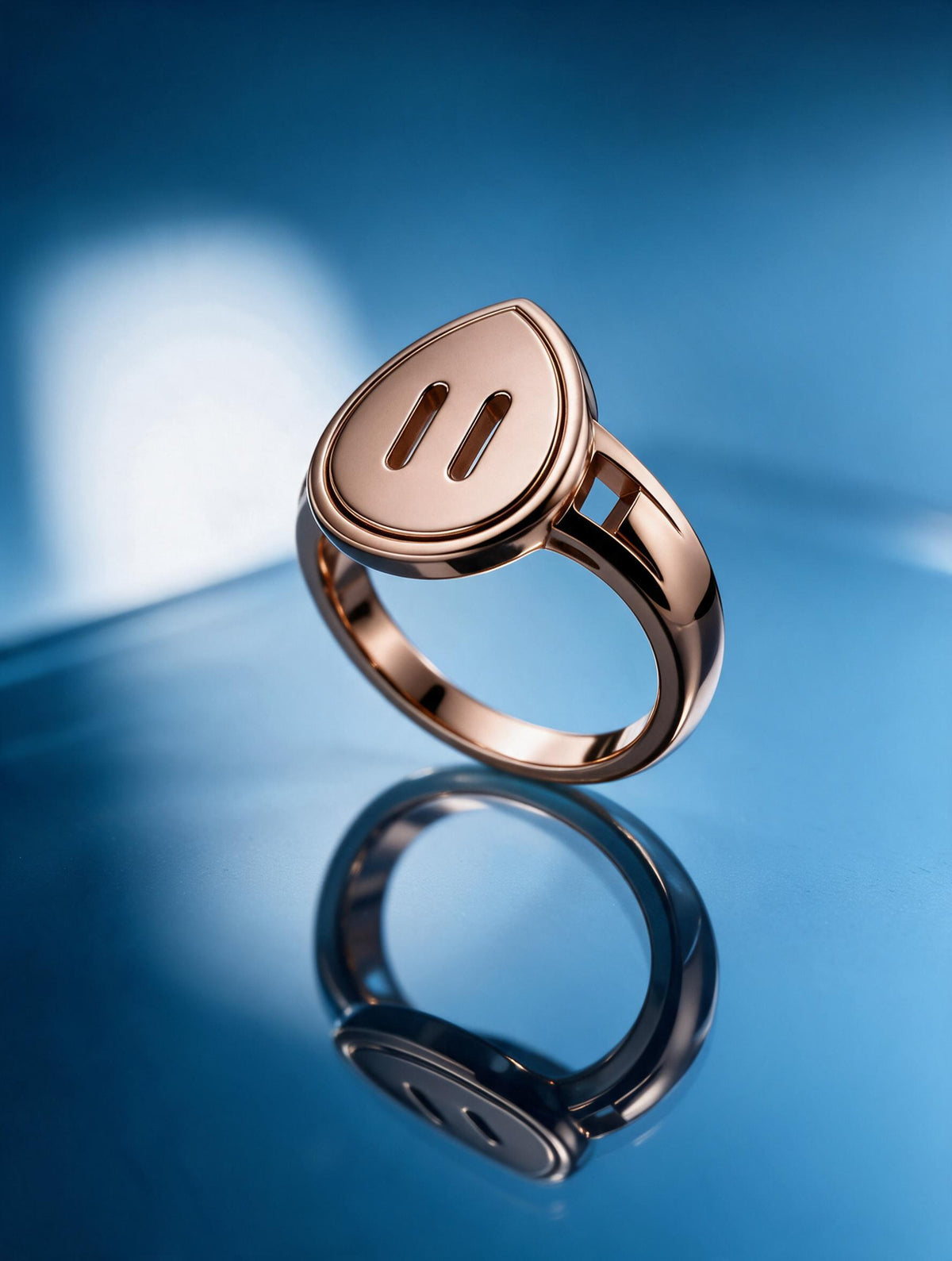 Venustas Gemina Drop Signet Ring