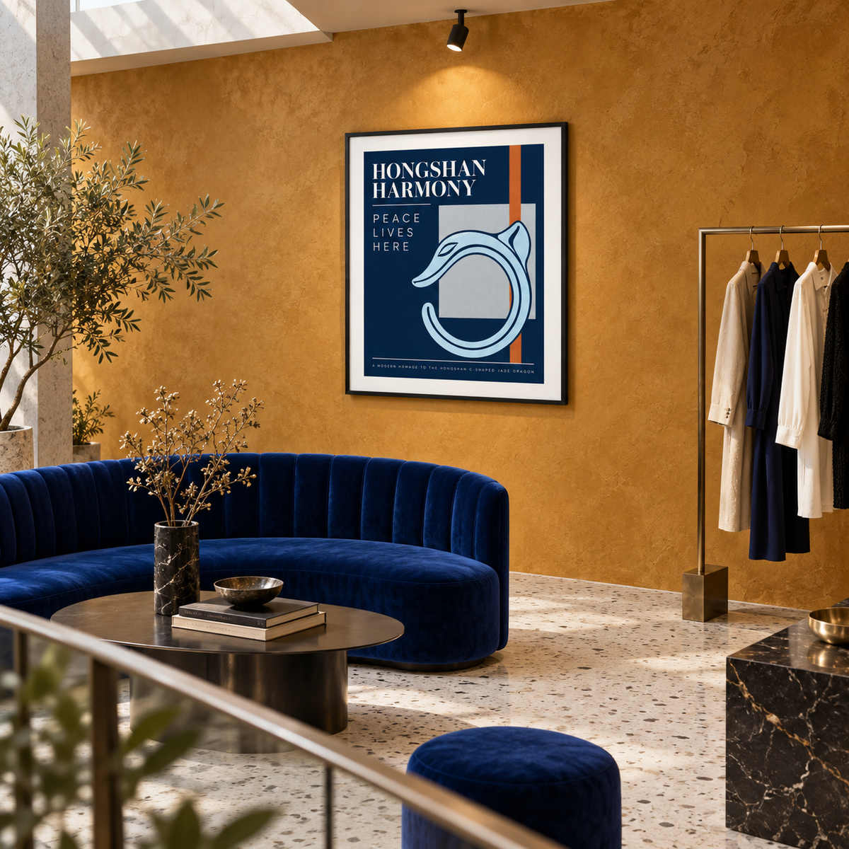 HONGSHAN HARMONY framed artwork — italian fashion boutique