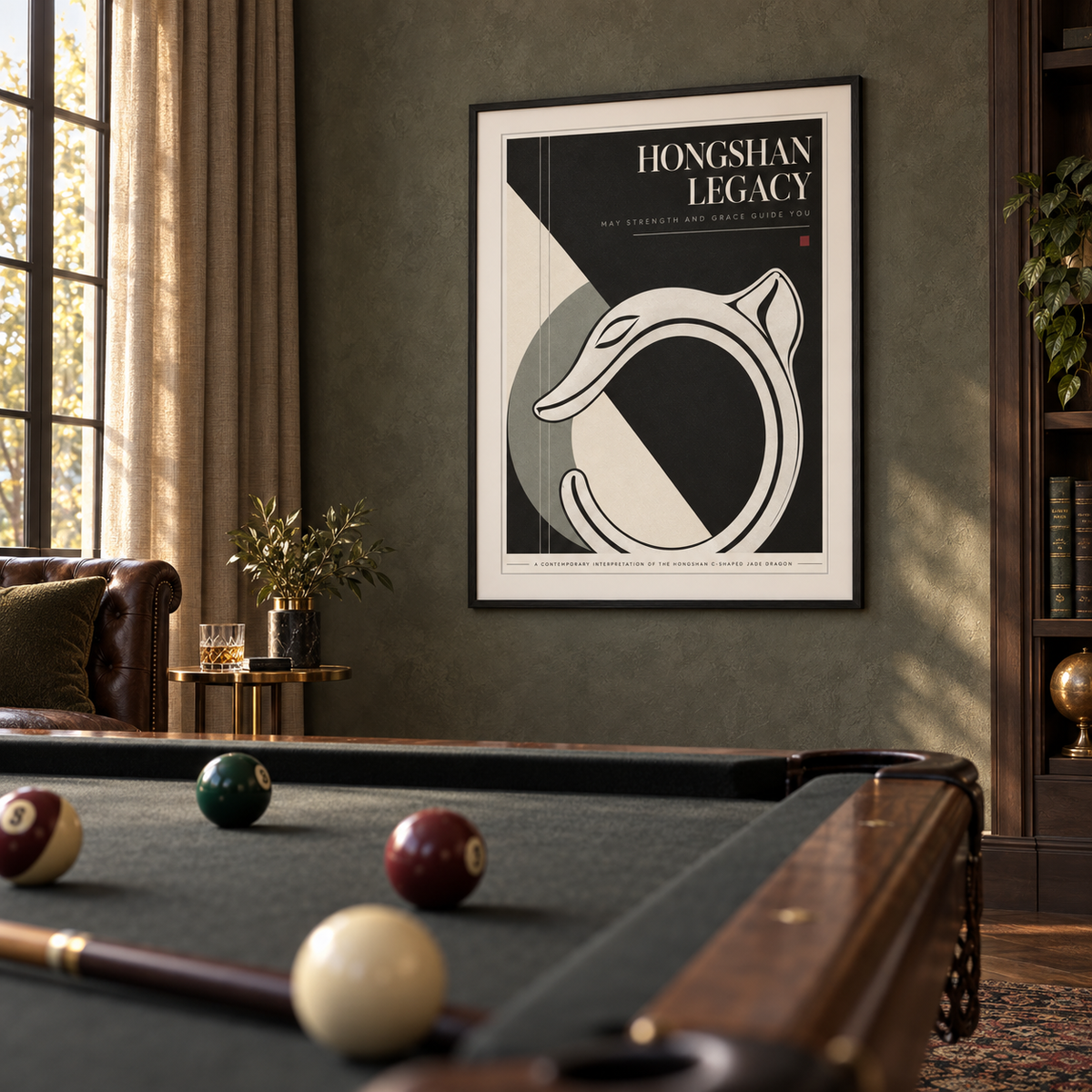 HONGSHAN LEGACY framed artwork — private billiards room