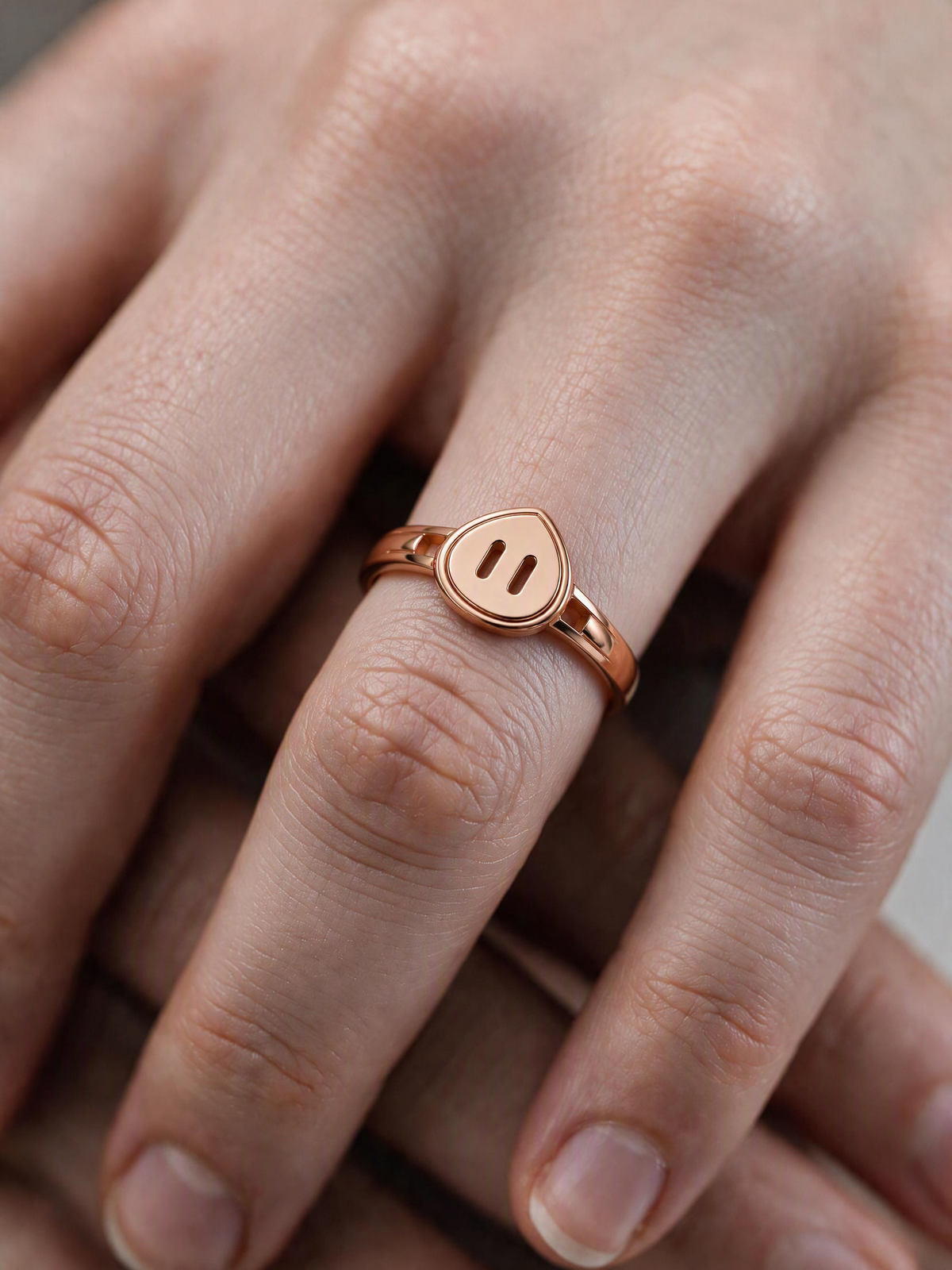 Venustas Gemina Drop Signet Ring