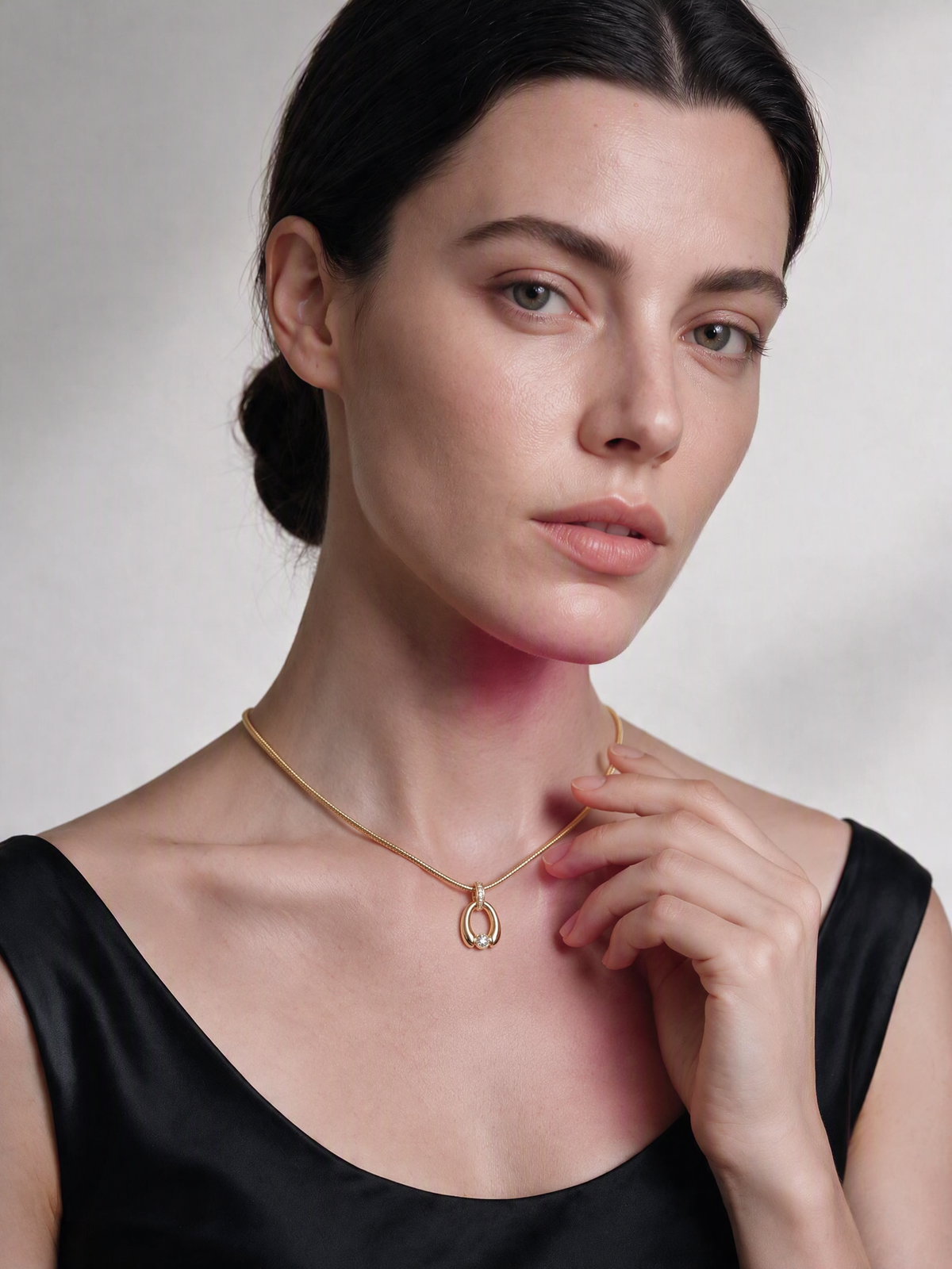 Eternal Horseshoe Pavé Halo Necklace