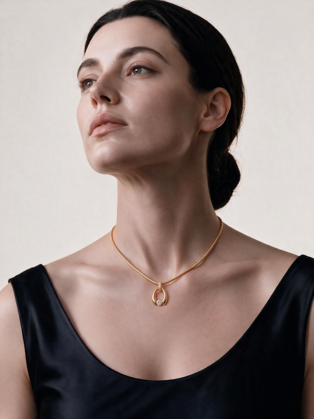 Eternal Horseshoe Pavé Halo Necklace