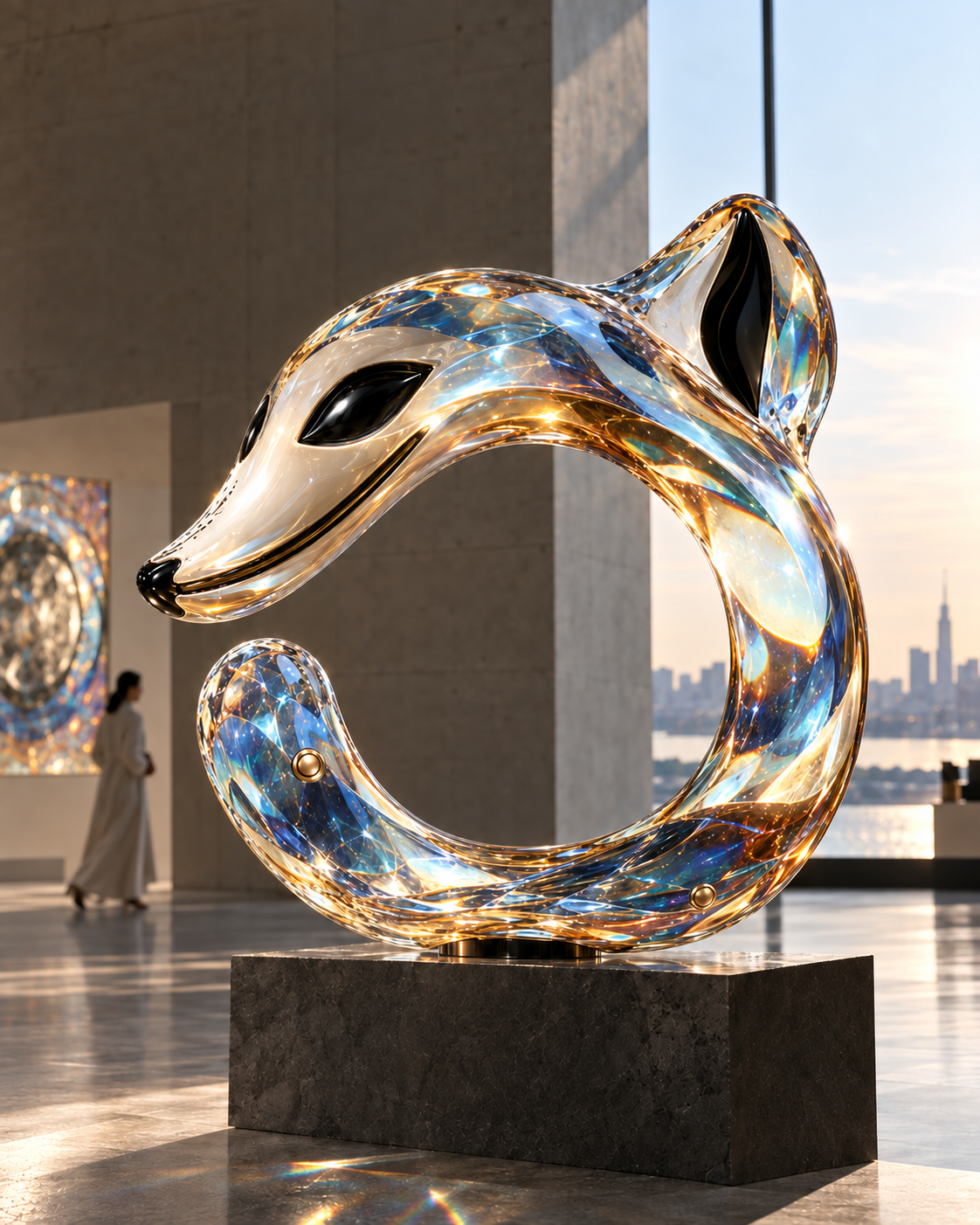 VESPERON C-DRAGON MONUMENTS Aurora Crystal large decorative sculpture