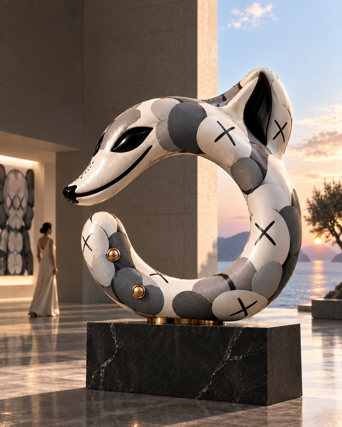 VESPERON C-DRAGON MONUMENTS Monochrome Orbit large decorative sculpture