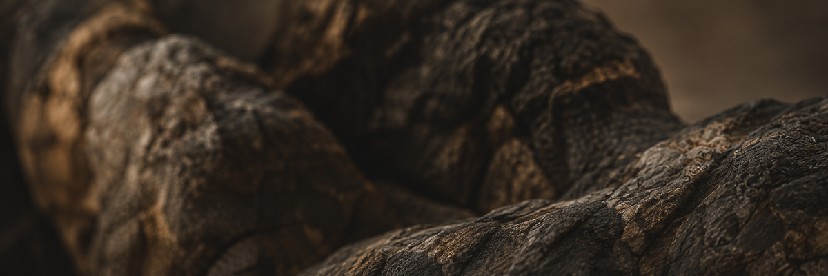 Warm light on ancient dark stone texture